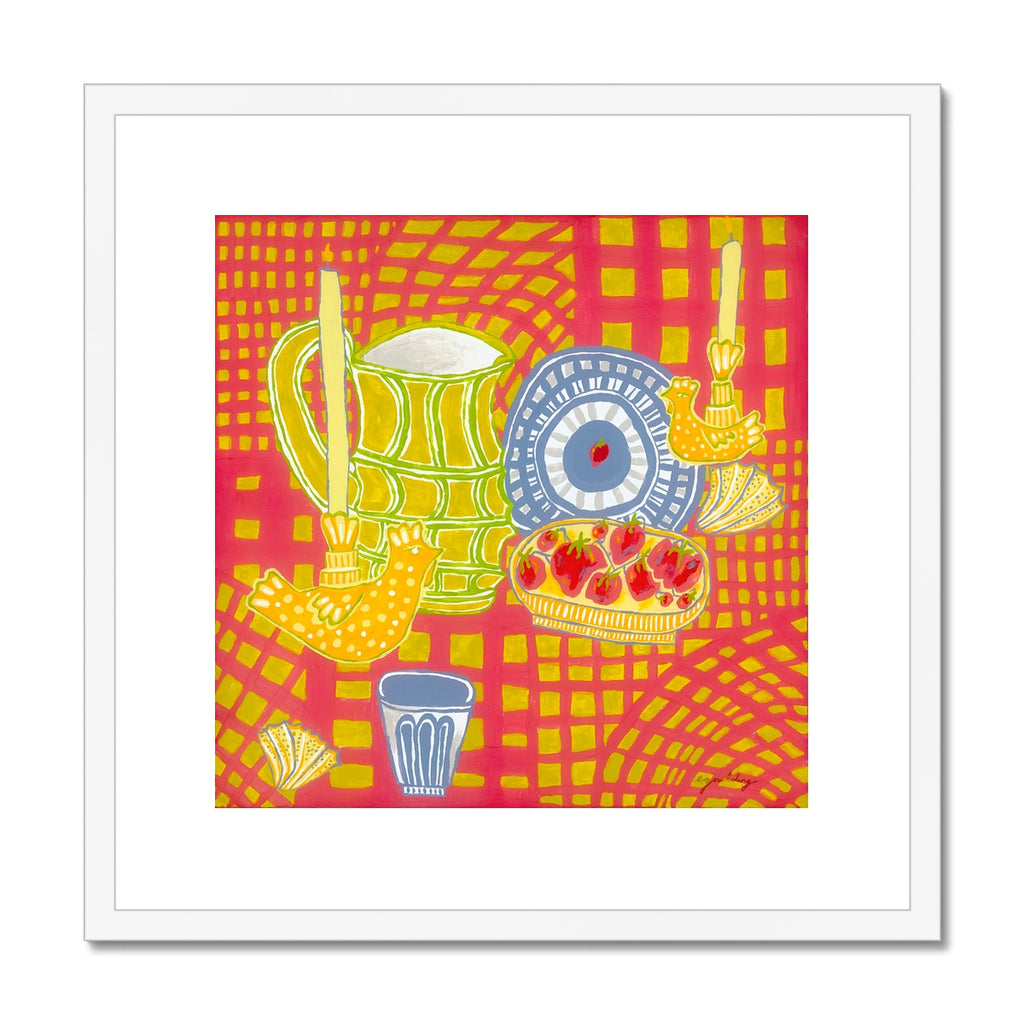 Chicken Candlesticks and Clotted Cream Framed Print