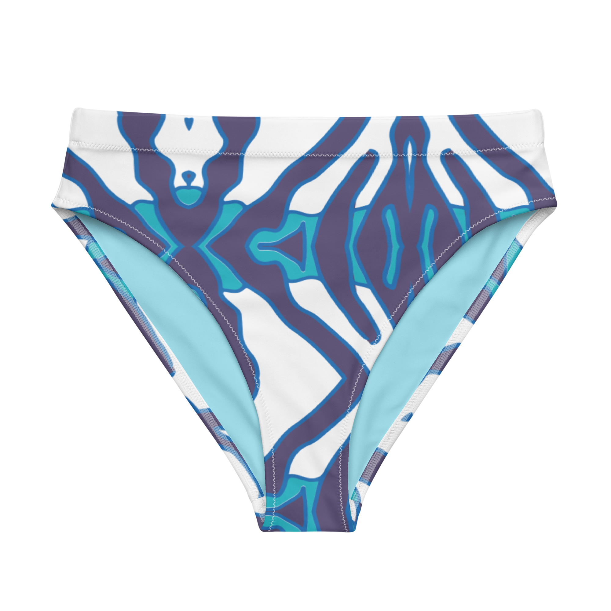 RECYCLED HIGH WAISTED BIKINI BUMS - CHALK