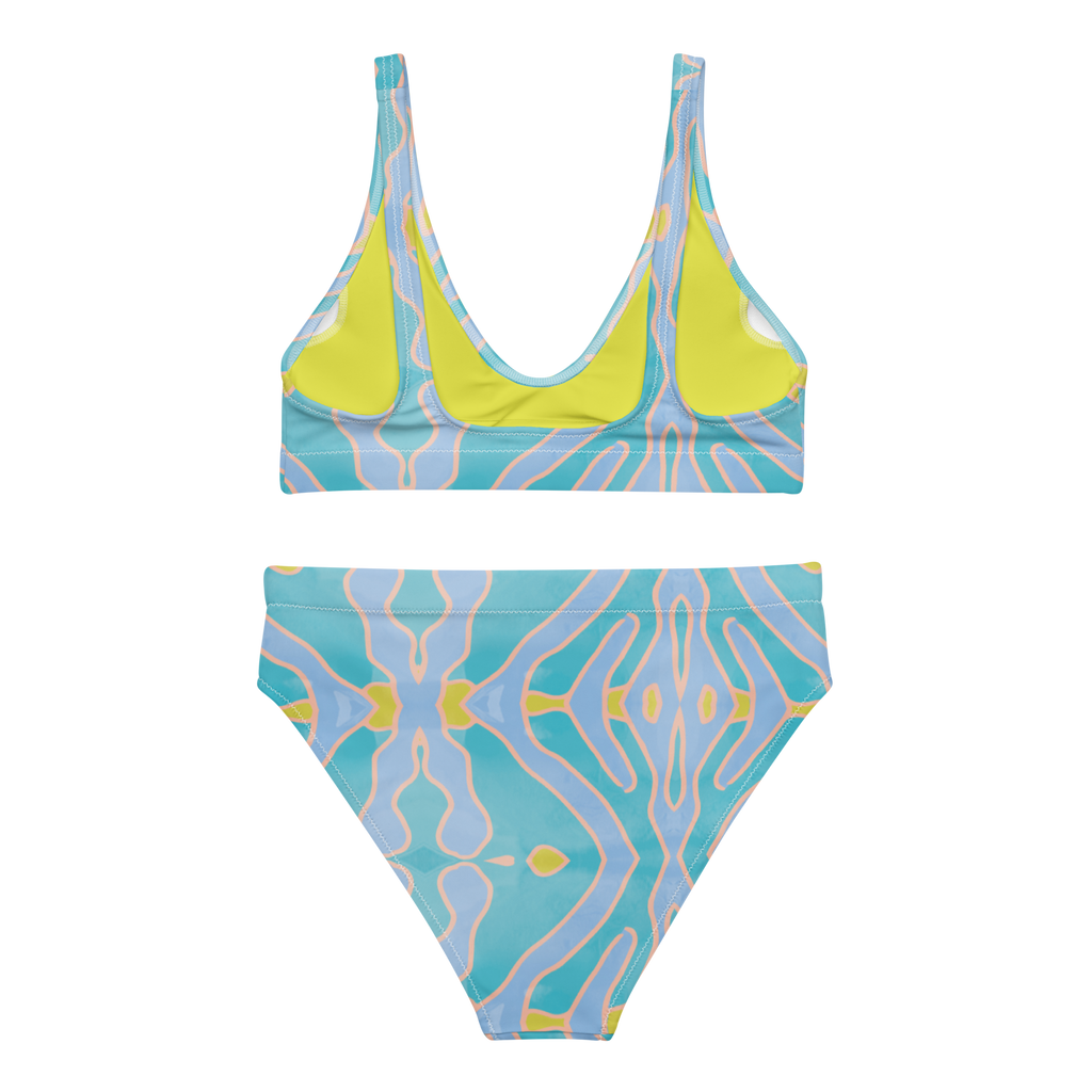 RECYCLED HIGH WAISTED BIKINI SET - AQUA