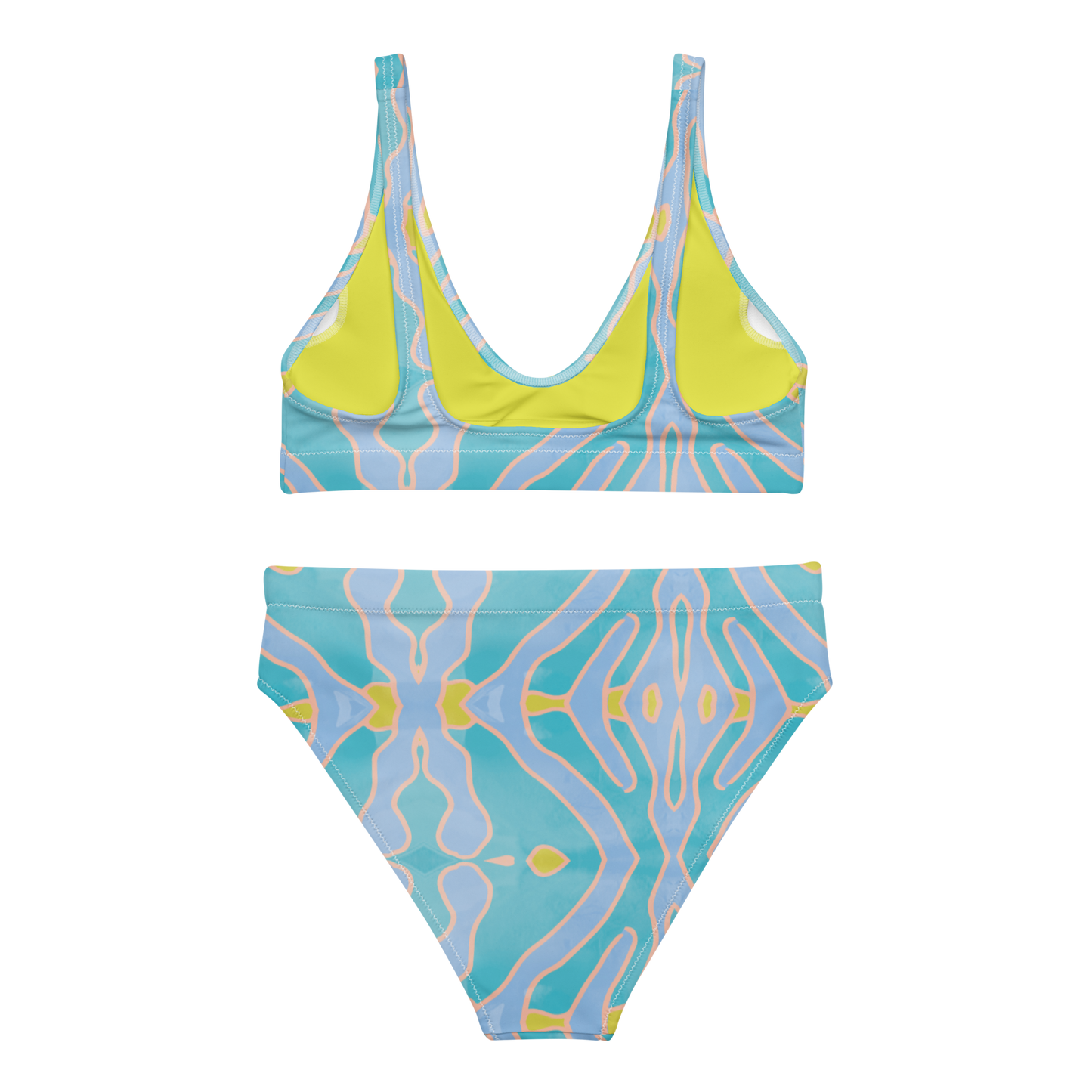 RECYCLED HIGH WAISTED BIKINI SET - AQUA