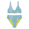 RECYCLED HIGH WAISTED BIKINI SET - AQUA