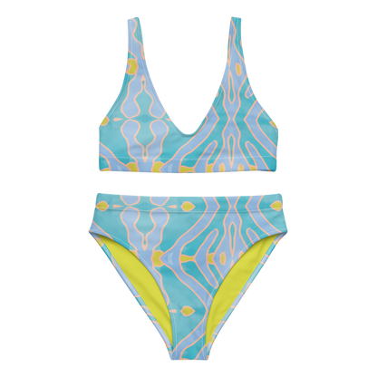 RECYCLED HIGH WAISTED BIKINI SET - AQUA