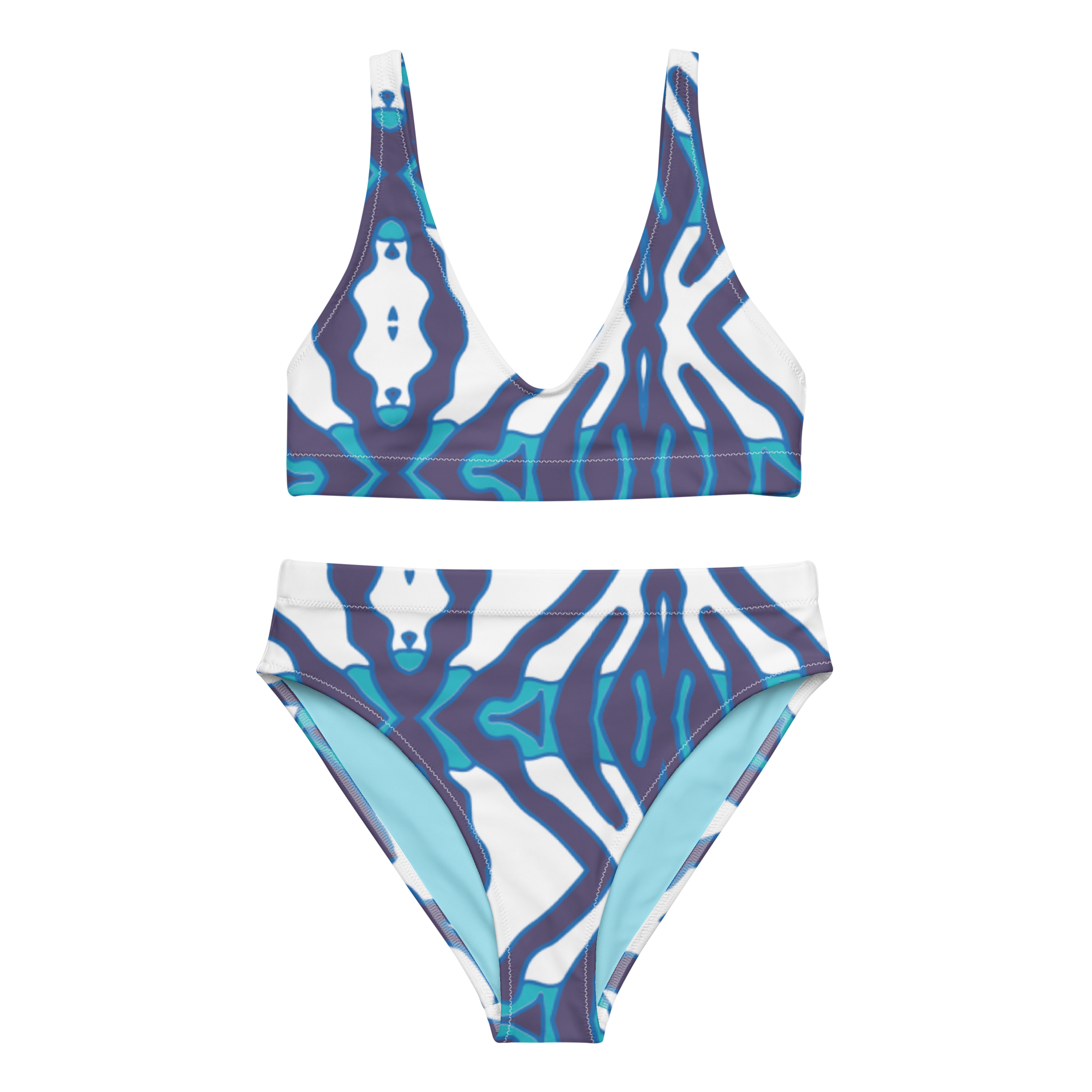 RECYCLED HIGH WAISTED BIKINI SET - CHALK