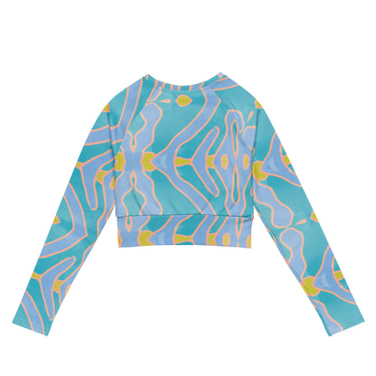 RECYCLED CROP RASH VEST - AQUA