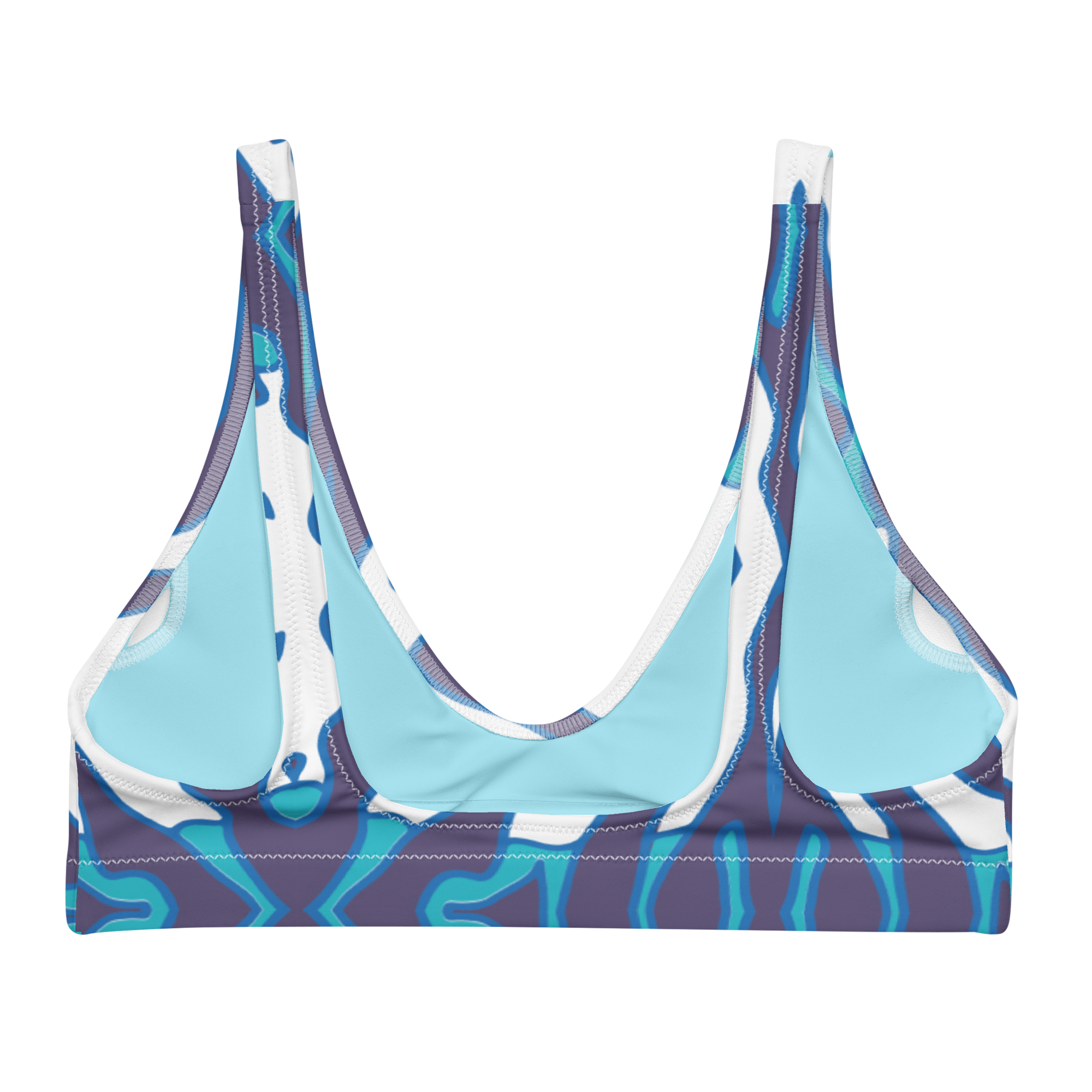 RECYCLED HIGH WAISTED BIKINI TOP - CHALK