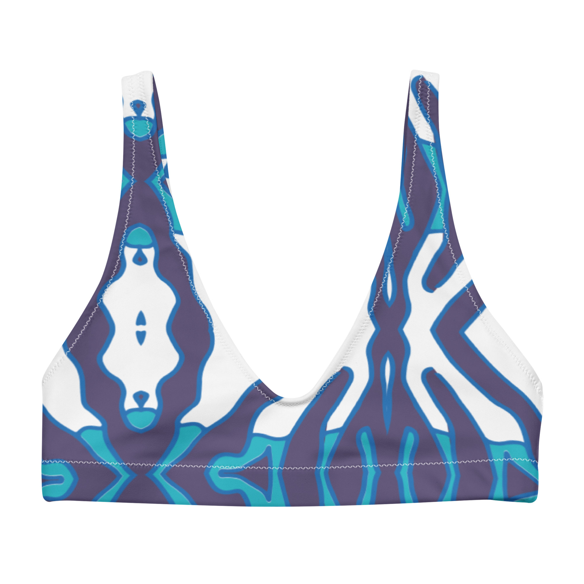 RECYCLED HIGH WAISTED BIKINI TOP - CHALK